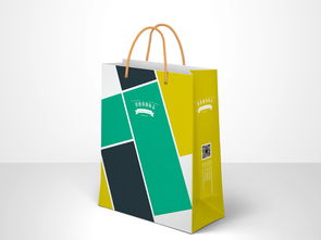 通用時尚商務手提袋紙袋禮袋包裝 展開圖